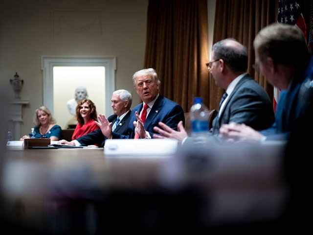 WASHINGTON, DC - AUGUST 03: U.S. President Donald Trump makes remarks as he meets with U.S