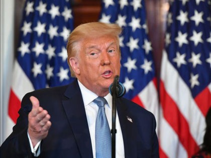 US President Donald Trump speaks as he takes part in the signing of a proclamation on the