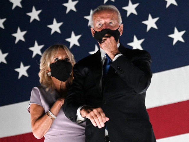 Jill Biden and husband former vice-president and Democratic presidential nominee Joe Biden