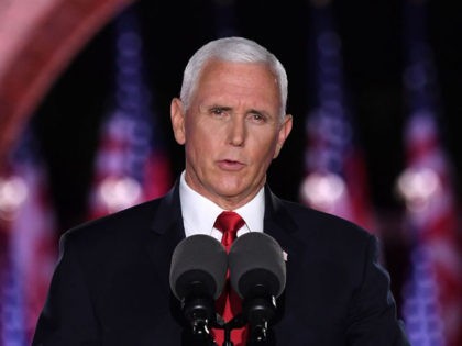 US Vice President Mike Pence speaks during the third night of the Republican National Conv