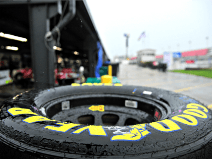 MADISON, IL - JUNE 22: A view of goodyear tires in the garage area during a rain delay pri