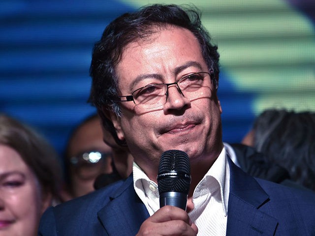 Presidential candidate Gustavo Petro speaks after his defeat by conservative rival Ivan Du