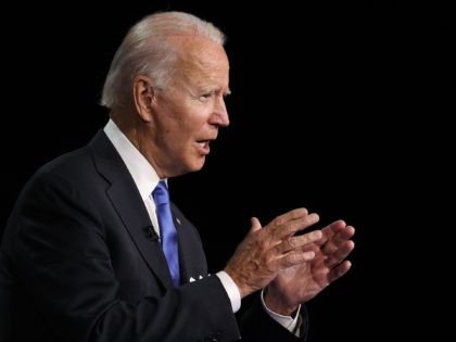 WILMINGTON, DELAWARE - AUGUST 20: Democratic presidential nominee Joe Biden speaks on the fourth night of the Democratic National Convention from the Chase Center on August 20, 2020 in Wilmington, Delaware. The convention, which was once expected to draw 50,000 people to Milwaukee, Wisconsin, is now taking place virtually due …