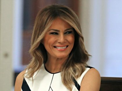 WASHINGTON, DC - JULY 07: First lady Melania Trump participates in an event with students,