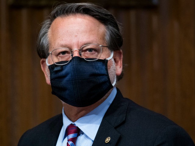 Sen. Gary Peters, D-Mich., listens during a Senate Homeland Security and Governmental Affa