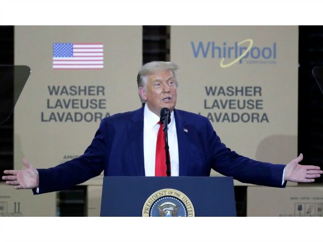 President Donald Trump speaks during an event at the Whirlpool Corporation Manufacturing P