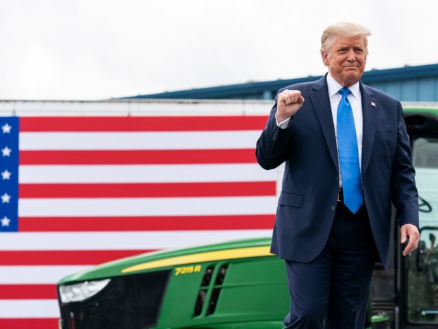 President Donald J. Trump applauds the crowd prior to delivering remarks in support of the