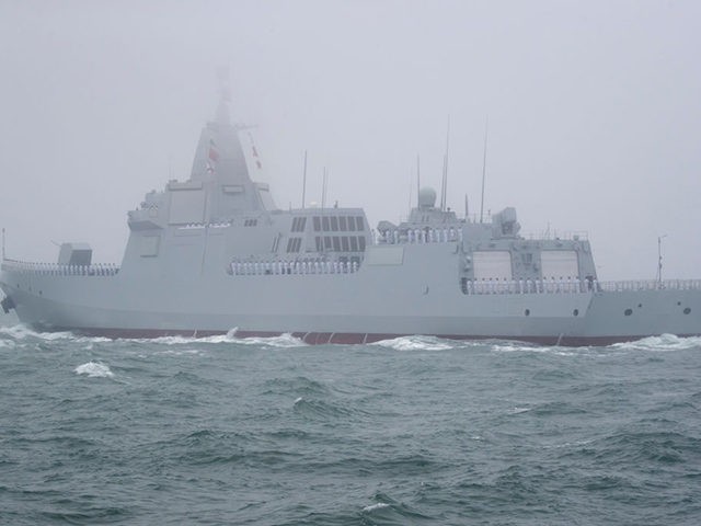 The new type 055 guide missile destroyer Nanchang of the Chinese People's Liberation Army