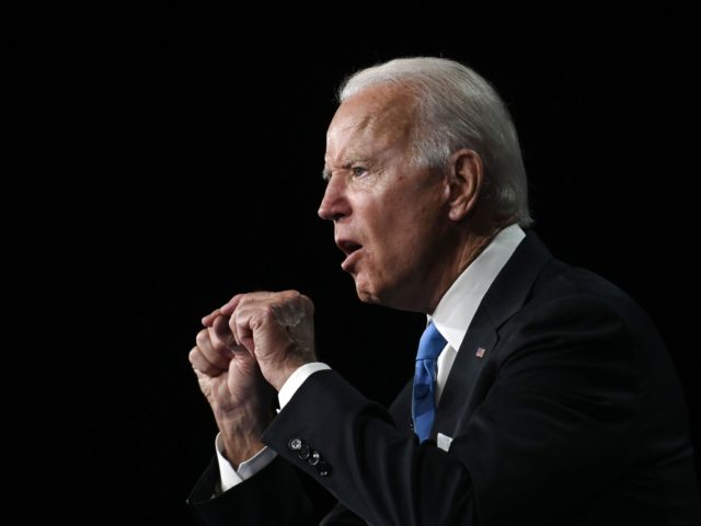 Former vice-president and Democratic presidential nominee Joe Biden accepts the Democratic