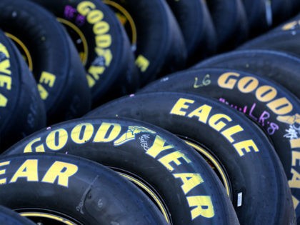 FORT WORTH, TX - NOVEMBER 03: Goodyear Eagle racing tires are seen in the garage area duri