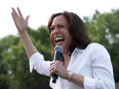 DES MOINES, IOWA - AUGUST 10: Democratic presidential candidate U.S. Sen. Kamala Harris (D