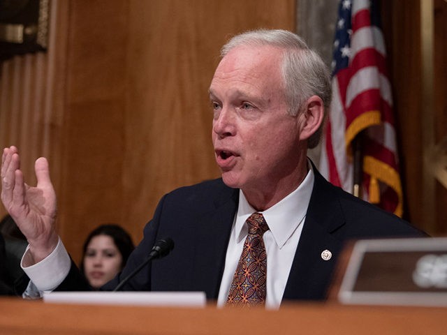 WASHINGTON, DC - APRIL 09: Senator Ron Johnson (R-WI) delivers his opening statement during a U.S. Senate Homeland Security Committee hearing on migration on the Southern U.S Border on April 9, 2019 in Washington, DC. During the hearing, lawmakers questioned witnesses about child mentions, minor reunification, and illegal drug seizures …