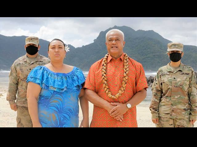 In this image from video, Aliitama Sotoa and Petti Matila of American Samoa speak during t