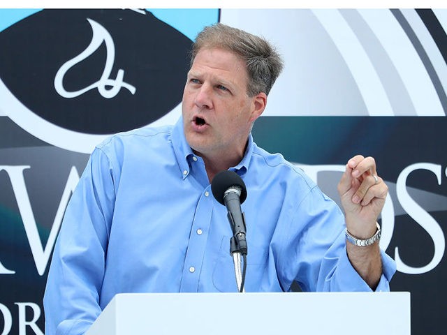 LOUDON, NEW HAMPSHIRE - AUGUST 02: New Hampshire Governor Chris Sununu speaks on stage prior to the NASCAR Cup Series Foxwoods Resort Casino 301 at New Hampshire Motor Speedway on August 02, 2020 in Loudon, New Hampshire. (Photo by Maddie Meyer/Getty Images)