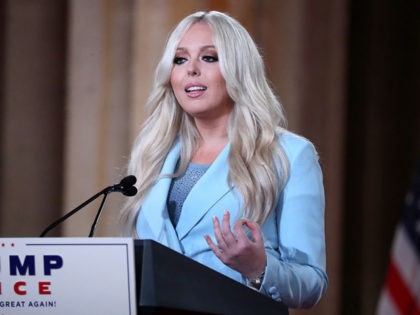 WASHINGTON, DC - AUGUST 25: Tiffany Trump, daughter of President Donald Trump, pre-records her address to the Republican National Convention inside an empty Mellon Auditorium August 24, 2020 in Washington, DC. The novel coronavirus pandemic has forced the Republican Party to move away from an in-person convention to a televised …