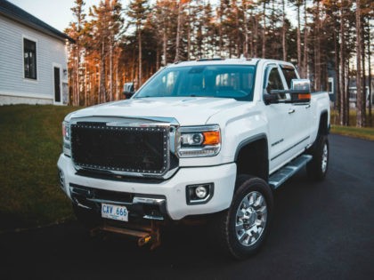 White luxury pickup truck