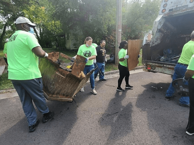 Round 2 of our community clean up is done! We worked on the north half of Jefferson, Michi