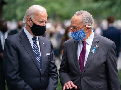 Joe Biden and Sen. Chuck Schumer at 9/11 Commemoration Ceremony - New York, NY - September 11, 2020