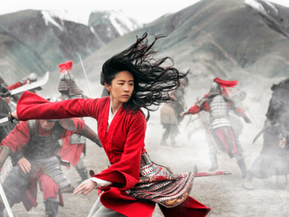 This image released by Disney shows Yifei Liu in the title role of "Mulan." (Jasin Boland/