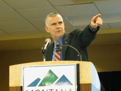 In this Wednesday, Sept. 26, 2018, photo, Montana State Auditor Matt Rosendale points to an audience member while speaking at an insurance conference in Helena, Mont. Rosendale is meeting Democratic U.S. Sen. Jon Tester in a debate on Saturday night, Sept. 29, for Tester's seat. (AP Photo/Matt Volz)