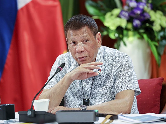 In this photo provided by the Malacanang Presidential Photographers Division, Philippine President Rodrigo Duterte talks at the Malacanang presidential palace in Manila, Philippines, Monday, Sept. 7, 2020. The Philippine president pardoned a U.S. Marine on Monday in a surprise move that will free him from imprisonment in the 2014 killing …