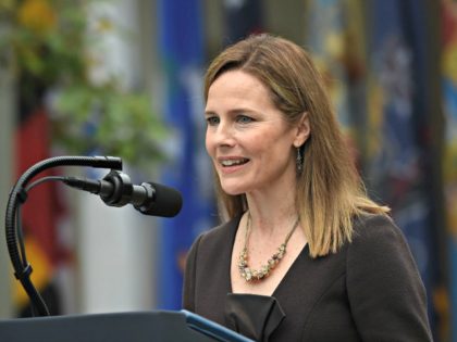 Judge Amy Coney Barrett speaks after being nominated to the US Supreme Court by President