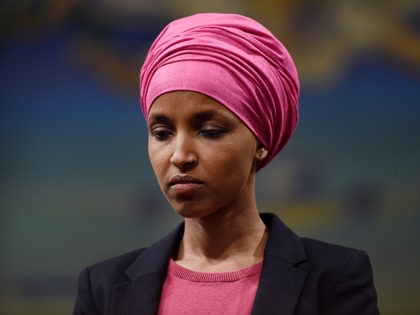 (FILES) In this file photo Representative Ilhan Omar (D-Minnesota) attends a press conference with a delegation of Brazilian Congresswomen to discuss human rights and climate justice on February 26, 2020 on Capitol Hill in Washington, DC. - African refugees living in Minneapolis were already struggling with their "American dream" when …