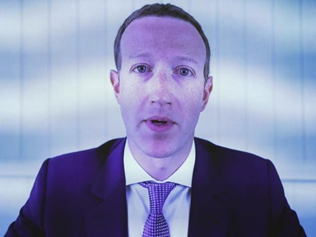 WASHINGTON, DC - JULY 29: Facebook CEO Mark Zuckerberg testifies via video conference duri