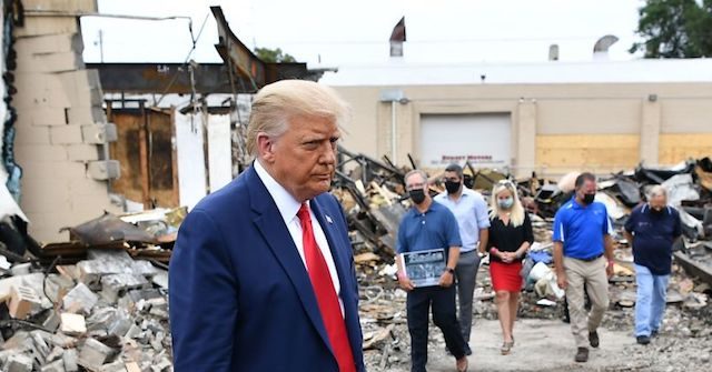 Photos: Donald Trump Visits Burned-Out Business in Kenosha, Wisconsin