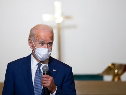 Democratic presidential candidate and former US Vice President Joe Biden speaks at Grace Lutheran Church in Kenosha, Wisconsin, on September 3, 2020, in the aftermath of the police shooting of Jacob Blake. (Photo by JIM WATSON / AFP) (Photo by JIM WATSON/AFP via Getty Images)