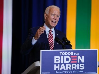 KISSIMMEE, FL - SEPTEMBER 15: Democratic presidential nominee and former Vice President Joe Biden speaks at a Hispanic heritage event at Osceola Heritage Park on September 15, 2020 in Kissimmee, Florida. National Hispanic Heritage Month in the United States runs from September 15th to October 15th. (Photo by Drew Angerer/Getty …
