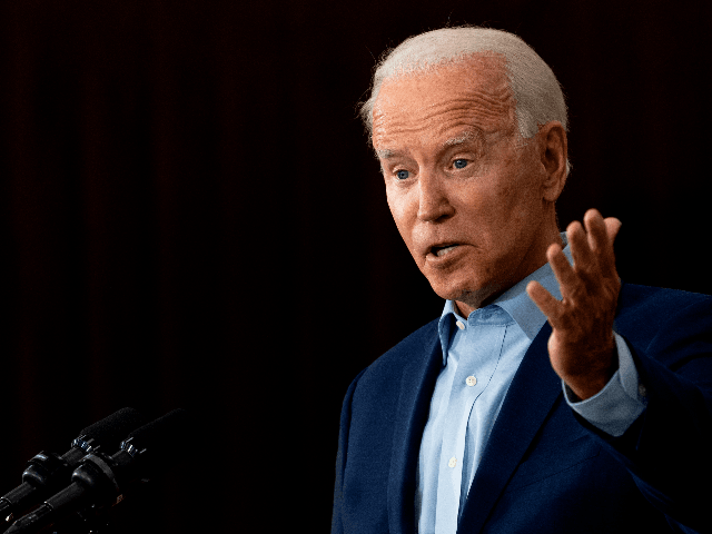Democratic Presidential Candidate Joe Biden delivers remarks at the Jerry Alander Carpenter Training Center in Hermantown, Minnesota, on September 18, 2020. (Photo by JIM WATSON / AFP) (Photo by JIM WATSON/AFP via Getty Images)