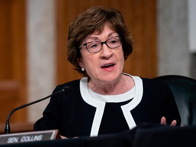 Senator Susan Collins (R-ME), speaks during a US Senate Senate Health, Education, Labor, and Pensions Committee hearing to examine covid-19, focusing on an update on the federal response in Washington, DC, on September 23, 2020. (Photo by Alex Edelman / POOL / AFP) (Photo by ALEX EDELMAN/POOL/AFP via Getty Images)