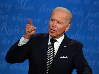Democratic Presidential candidate and former US Vice President Joe Biden speaks during the first presidential debate at the Case Western Reserve University and Cleveland Clinic in Cleveland, Ohio on September 29, 2020. (Photo by JIM WATSON / AFP) (Photo by JIM WATSON/AFP via Getty Images)