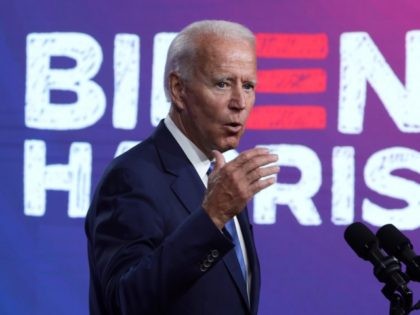 WILMINGTON, DELAWARE - SEPTEMBER 02: Democratic presidential nominee Joe Biden speaks on