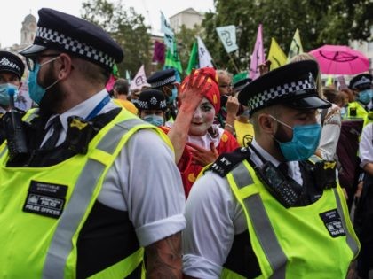 LONDON, ENGLAND - SEPTEMBER 03: Extinction Rebellion protesters attend a climate change pr