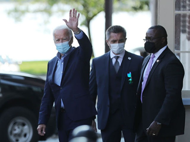 HARRISBURG, PENNSYLVANIA - SEPTEMBER 07: Democratic presidential candidate Joe Biden leaves the state AFL-CIO headquarters after meeting with local labor leaders and hosting a virtual online meeting on Labor Day, September 07, 2020 in Harrisburg, Pennsylvania. Due to the ongoing coronavirus pandemic, Biden's campaign has organized more virtual events, engaging …