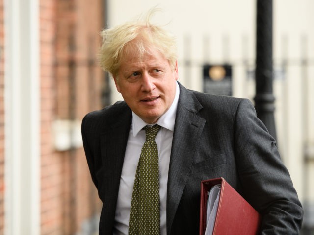 LONDON, ENGLAND - SEPTEMBER 23: Britain's Prime Minister Boris Johnson leaves number