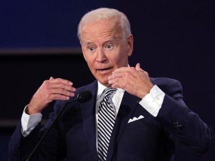 CLEVELAND, OHIO - SEPTEMBER 29: Democratic presidential nominee Joe Biden participates in