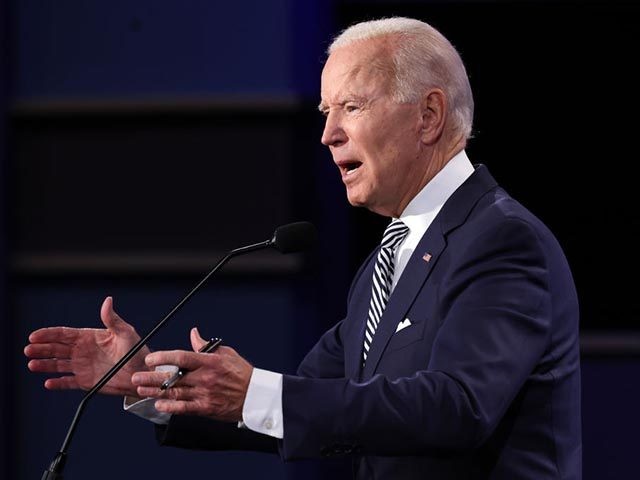 CLEVELAND, OHIO - SEPTEMBER 29: Democratic presidential nominee Joe Biden participates in