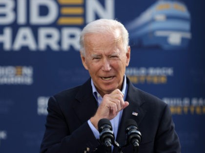 CLEVELAND, OHIO - SEPTEMBER 30: Democratic presidential nominee Joe Biden speaks before t