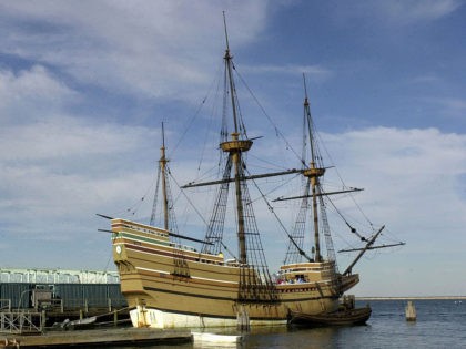 PLYMOUTH, MA - NOVEMBER 25: The Mayflower II, a replica of the ship which carried the pil