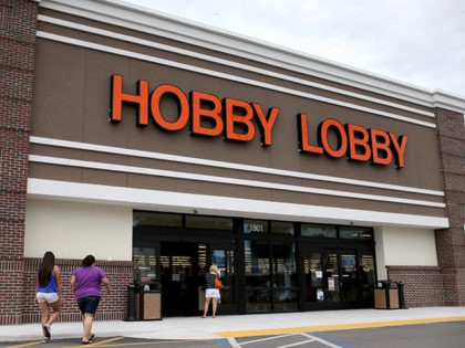 PLANTATION, FL - JUNE 30: A Hobby Lobby store is seen on June 30, 2014 in Plantation, Florida. Today in Washington, the Supreme Court ruled in favor of a suit brought by the owners of Hobby Lobby and furniture maker Conestoga Wood Specialties ruling that companies cannot be forced to …