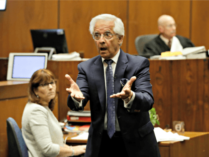 Michael Gargiulo's attorney Dan Nardoni addresses the jury during closing arguments in the trial of People vs. Michael Gargiulo Wednesday, Aug. 7, 2019, in Los Angeles. Closing arguments continued Wednesday in the trial of an air conditioning repairman charged with killing two Southern California women and attempting to kill a …