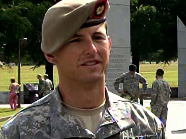 In this image from video provided by the U.S. Army, then-Sgt. 1st Class Thomas Payne is in
