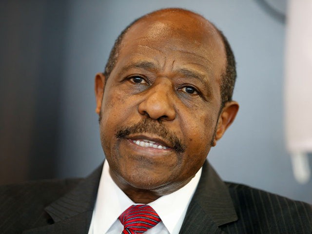 MRCD-UBUMWE chairman Paul Rusesabagina poses for the photographer during a press conference of the political platform MRCD-UBUMWE and the political party RDI-EWANDA RWIZA, concerning the political and security situation in Rwanda, in Brussels, Tuesday 18 June 2019. BELGA PHOTO NICOLAS MAETERLINCK (Photo credit should read NICOLAS MAETERLINCK/AFP via Getty Images)