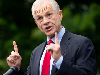 White House Trade Advisor Peter Navarro speaks to the press about former National Security Advisor John Bolton's upcoming book release, outside of the White House in Washington, DC, on June 18, 2020. (Photo by SAUL LOEB / AFP) (Photo by SAUL LOEB/AFP via Getty Images)