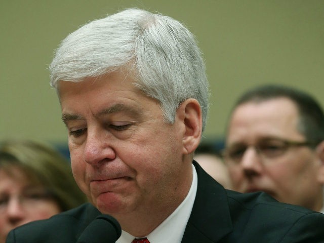 Gov. Rick Snyder, (R-MI), listens to members comments during a House Oversight and Governm