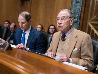 WASHINGTON, DC - FEBRUARY 13: Senator Chuck Grassley (R-IA) delivers opening remarks before Secretary of Health and Human Services Alex Azar testifies at a Senate Finance Committee hearing on President Donald Trump's FY2021 Budget in the Dirksen Senate Office Building on February 13, 2020 in Washington, DC. (Photo by Sarah …