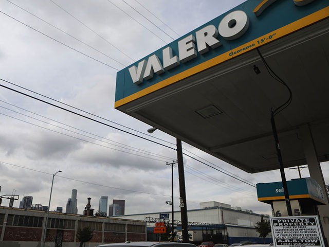 LOS ANGELES, CA - FEBRUARY 01: A sign is displayed at a Valero gas station on February 1,